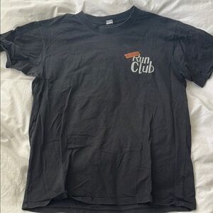Black Short Sleeve Tee with Run Club Graphic